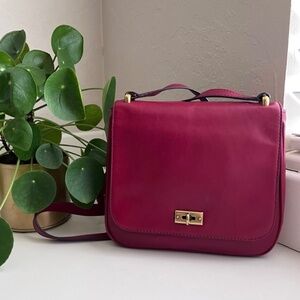 Fossil Red Leather Crossbody Bag